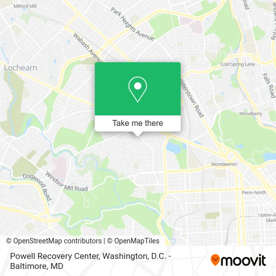 Powell Recovery Center map