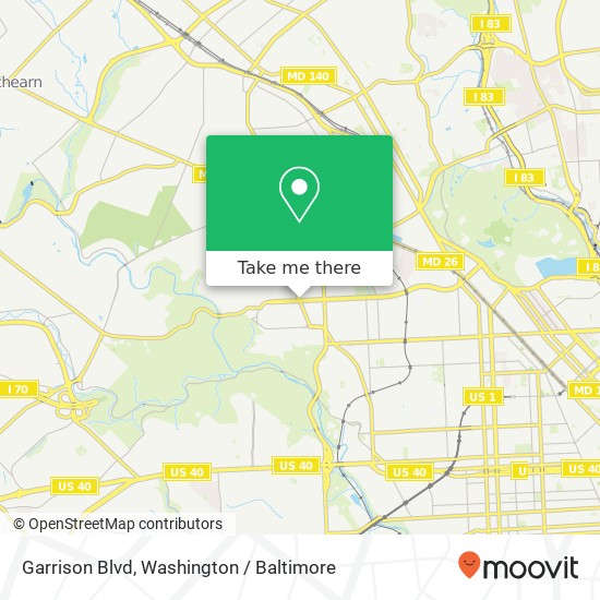 Mapa de Garrison Blvd, Baltimore, MD 21216