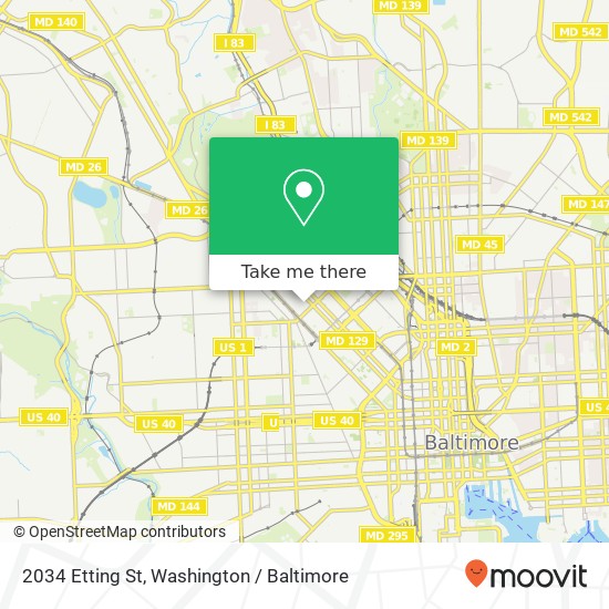 Mapa de 2034 Etting St, Baltimore, MD 21217