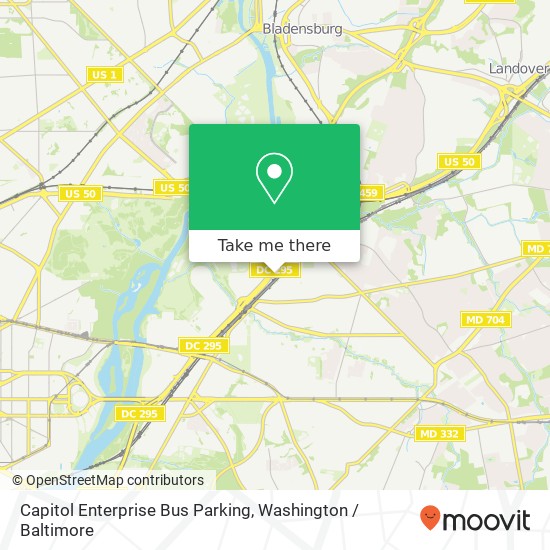 Mapa de Capitol Enterprise Bus Parking, 1221 Kenilworth Ave NE