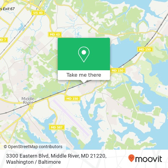 Mapa de 3300 Eastern Blvd, Middle River, MD 21220