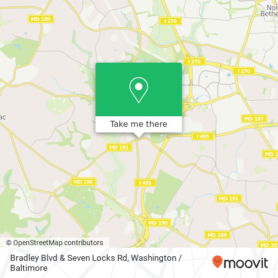 Bradley Blvd & Seven Locks Rd map
