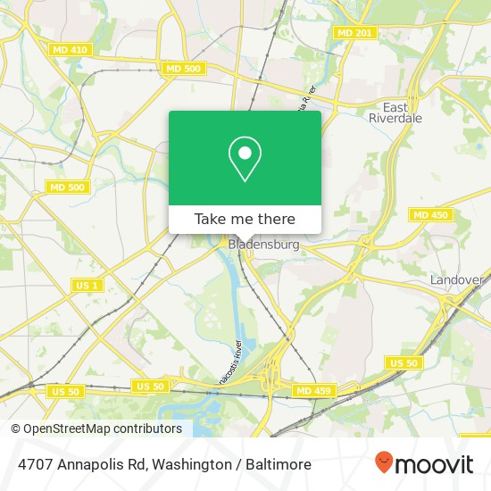 Mapa de 4707 Annapolis Rd, Bladensburg, MD 20710