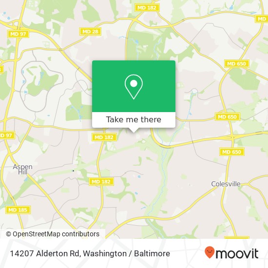 Mapa de 14207 Alderton Rd, Silver Spring, MD 20906