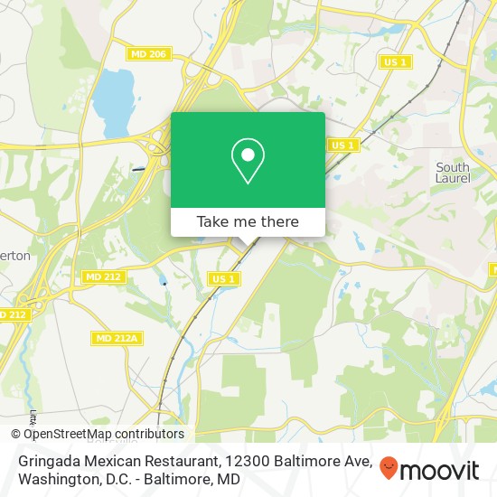 Gringada Mexican Restaurant, 12300 Baltimore Ave map