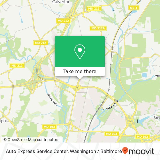 Mapa de Auto Express Service Center, 10211 Baltimore Ave