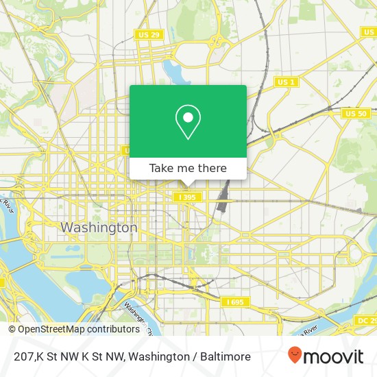 207,K St NW K St NW, Washington, DC 20001 map