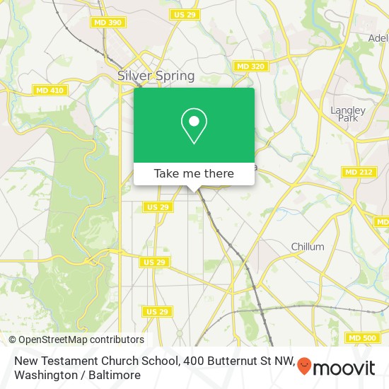 Mapa de New Testament Church School, 400 Butternut St NW