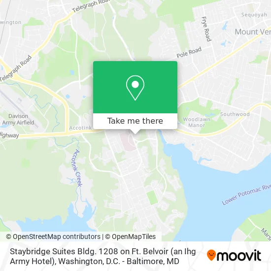 Staybridge Suites Bldg. 1208 on Ft. Belvoir (an Ihg Army Hotel) map