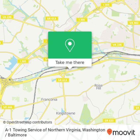 A-1 Towing Service of Northern Virginia, 5609 Vine St map