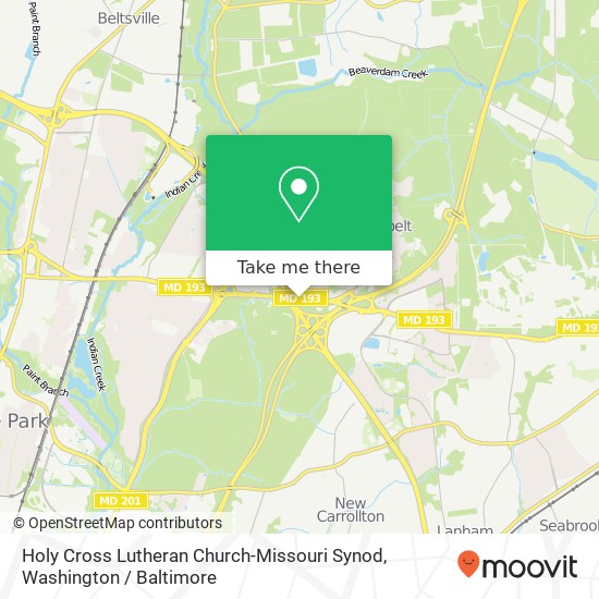 Mapa de Holy Cross Lutheran Church-Missouri Synod, 6905 Greenbelt Rd