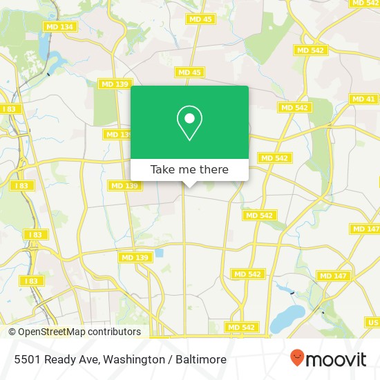 Mapa de 5501 Ready Ave, Baltimore, MD 21212