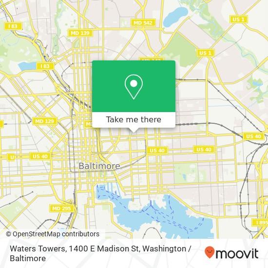 Mapa de Waters Towers, 1400 E Madison St