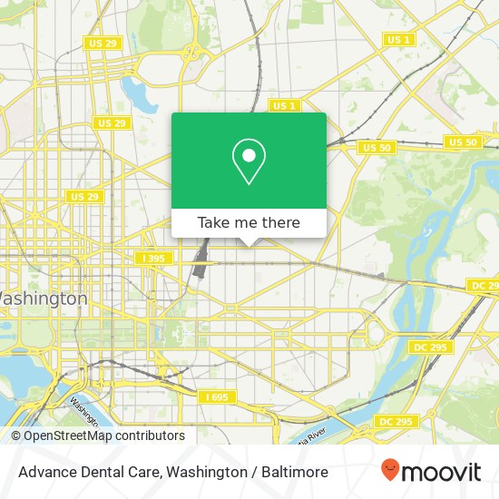 Mapa de Advance Dental Care, 701 K St NE