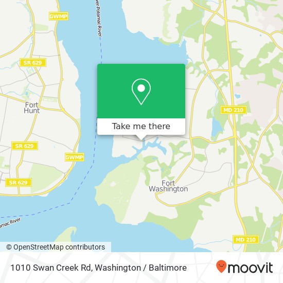 Mapa de 1010 Swan Creek Rd, Fort Washington, MD 20744