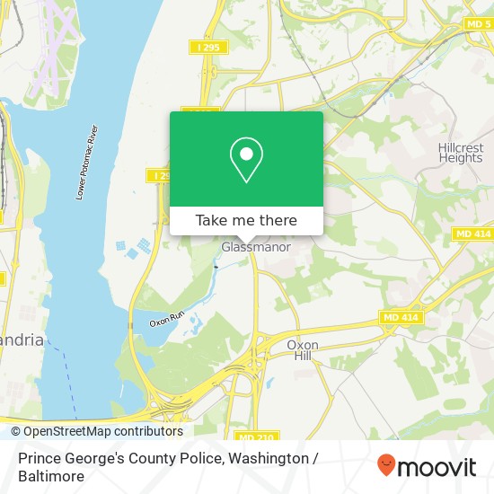 Mapa de Prince George's County Police, 5135 Indian Head Hwy