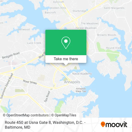 Route 450 at Usna Gate 8 map