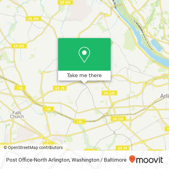 Mapa de Post Office-North Arlington, 2200 N George Mason Dr