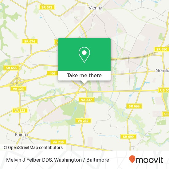 Mapa de Melvin J Felber DDS, 9401 Lee Hwy