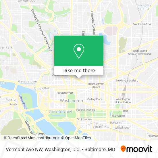 Vermont Ave NW map