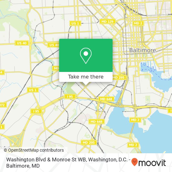 Mapa de Washington Blvd & Monroe St WB