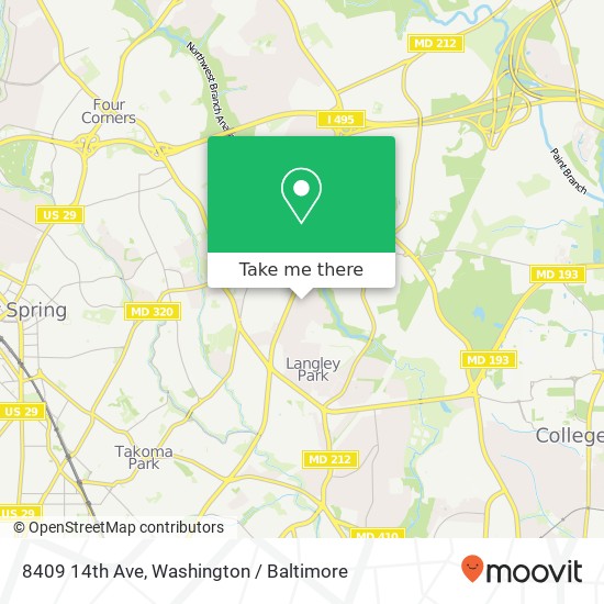 8409 14th Ave, Hyattsville (LANGLEY PARK), MD 20783 map