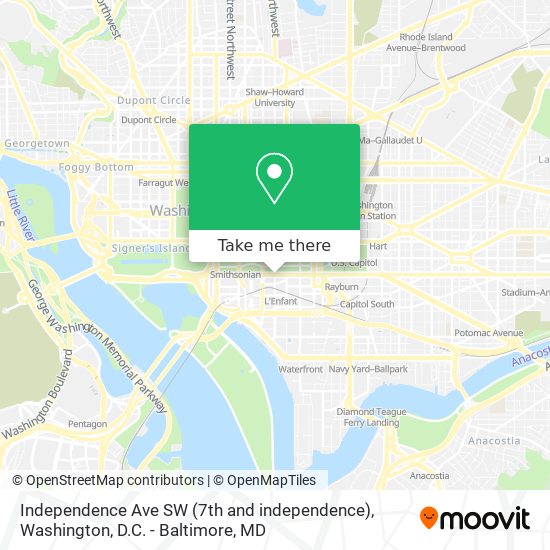 Independence Ave SW (7th and independence) map