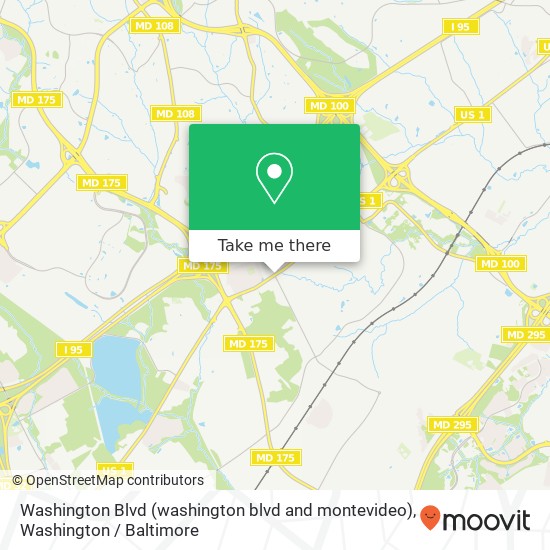 Mapa de Washington Blvd (washington blvd and montevideo), Jessup, MD 20794