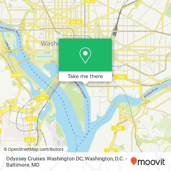 Odyssey Cruises Washington DC map