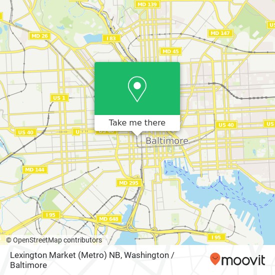 Lexington Market (Metro) NB map
