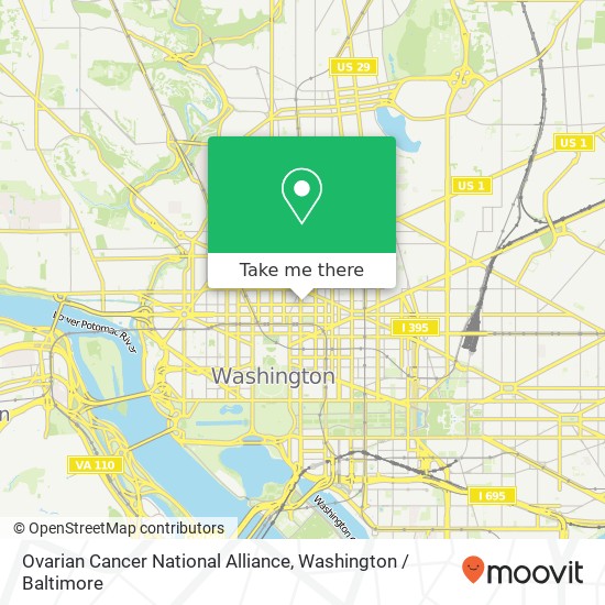 Mapa de Ovarian Cancer National Alliance, 1101 14th St NW
