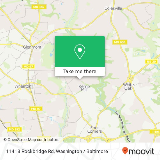 Mapa de 11418 Rockbridge Rd, Silver Spring, MD 20902