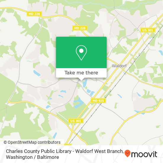 Mapa de Charles County Public Library - Waldorf West Branch