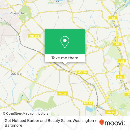 Mapa de Get Noticed Barber and Beauty Salon, 5342 Reisterstown Rd