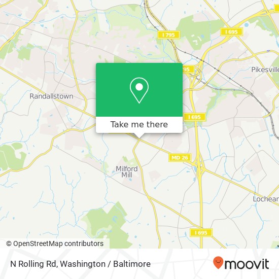 N Rolling Rd, Windsor Mill, MD 21244 map