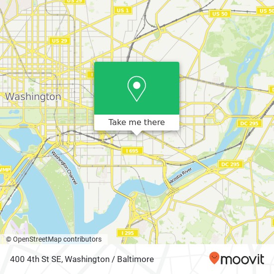 Mapa de 400 4th St SE, Washington, DC 20003