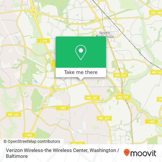 Mapa de Verizon Wireless-the Wireless Center, 10400 Old Georgetown Rd