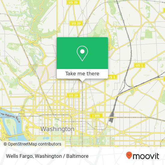 Mapa de Wells Fargo, 1901 7th St NW