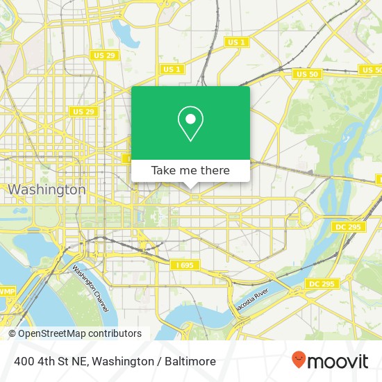 Mapa de 400 4th St NE, Washington, DC 20002