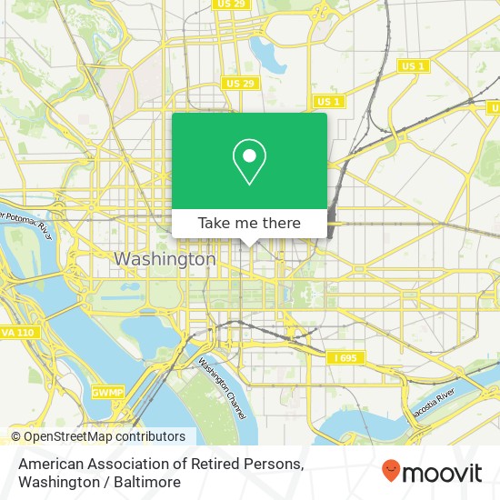 Mapa de American Association of Retired Persons, 601 E St NW