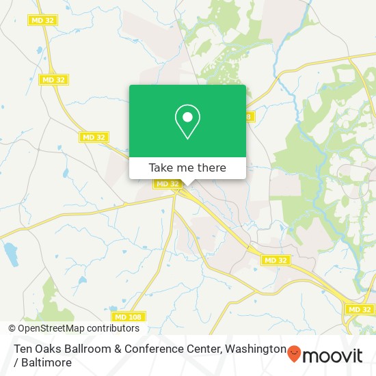 Mapa de Ten Oaks Ballroom & Conference Center