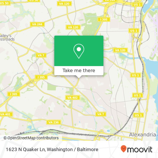 1623 N Quaker Ln, Alexandria, <B>VA< / B> 22302 map