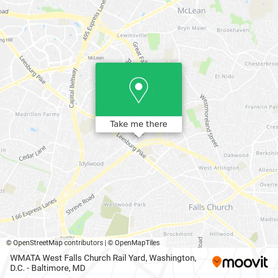 Mapa de WMATA West Falls Church Rail Yard