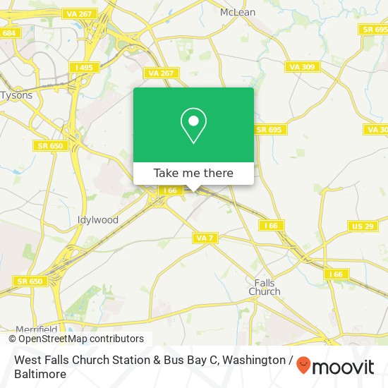 Mapa de West Falls Church Station & Bus Bay C