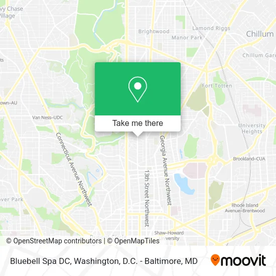 Mapa de Bluebell Spa DC