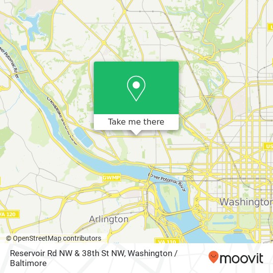 Mapa de Reservoir Rd NW & 38th St NW