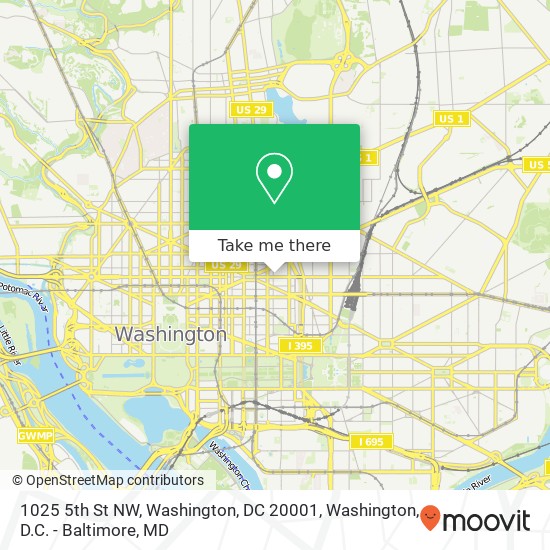 Mapa de 1025 5th St NW, Washington, DC 20001