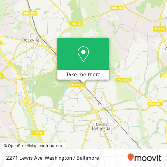 Mapa de 2271 Lewis Ave, Rockville, MD 20851