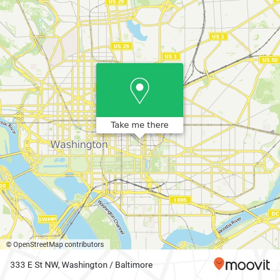 Mapa de 333 E St NW, Washington, DC 20001