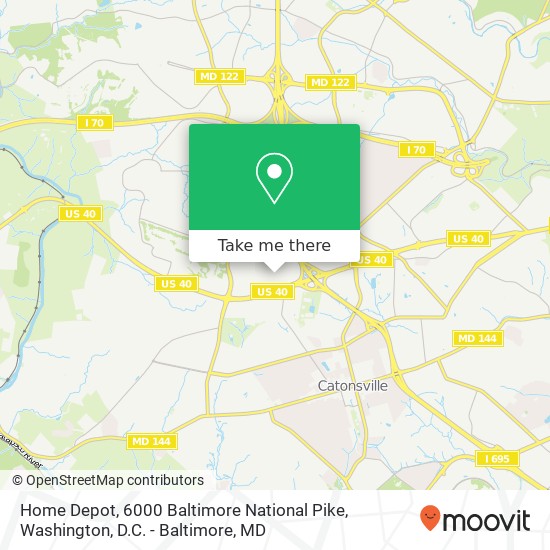 Mapa de Home Depot, 6000 Baltimore National Pike